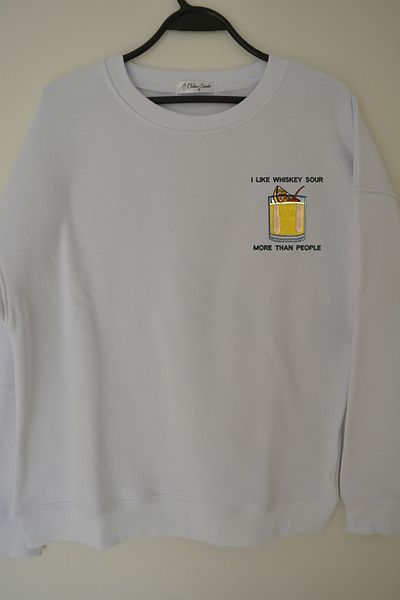 EldenStitch Φούτερ Unisex Oversize με κέντημα ουίσκι