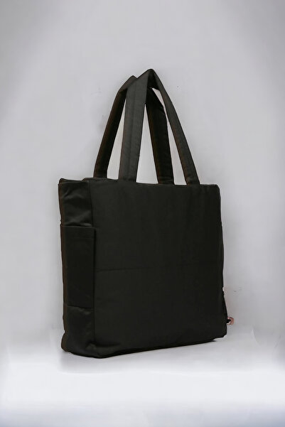 MODA Kabartmalı Puf Kumaşlı Büyük Siyah  Alışveriş Ve Tatil  Çantası