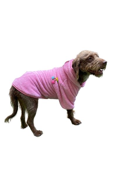 GedyCo Pink Premium Plush Small Breed Dog Sweatshirt (Suitable for 2 kg-9 kg dogs)