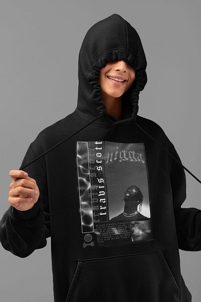 SEVBANO  Travis Scott Printed Unisex Oversize Rapper Hoodie