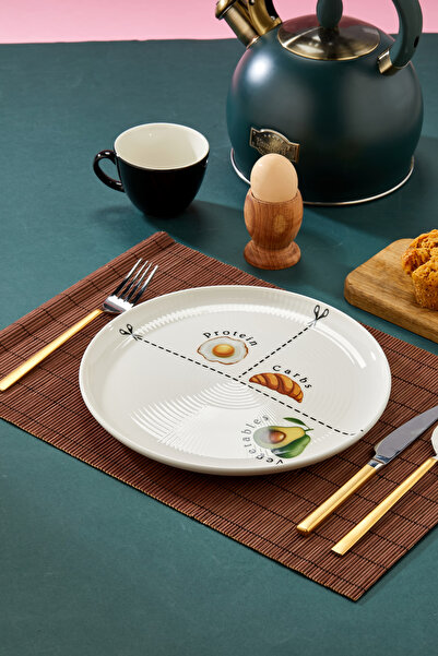 EMBazaar Dengeli Beslenme Tabağı,diyet Tabağı,porsiyon Tabak,sağlıklı Yemek Servis Sunum Denge Motivasyon