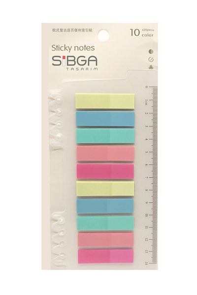 sibga tasarım Transparent Colored Post-It Note Paper - 200 Sheets Bookmark Sticker