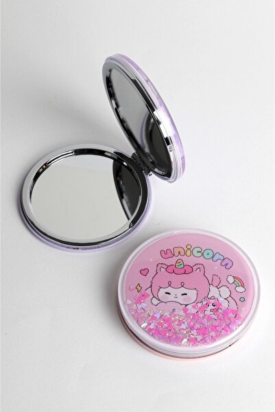 Neesa Kedi Unicorn Sulu Cep Aynası 7,2x7,2 cm