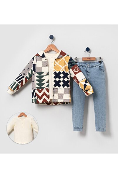 MOW بدلة ثلاثية للفتيات بغطاء للرأس على شكل كازابلانكا