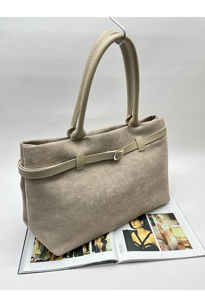 Babydoll Bag Geantă de mână și de umăr din piele de căprioară de mărime mare pentru femei