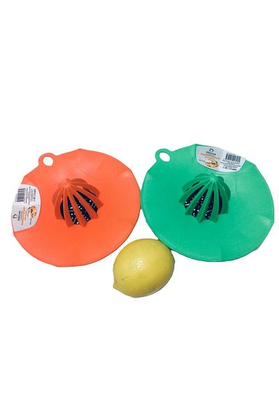Dinçkan 2-Piece Practical Cup Top Orange & Green Citrus Juicer