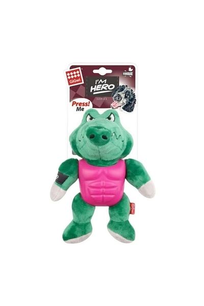 Gigwi Sound Superhero Crocodile Plush Dog Toy 20 cm