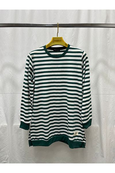 Zeynep Butik 1618 Model Striped Two Rope Hijab Tunic