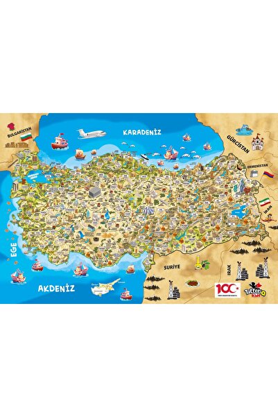 TOTTERİQ Türkiye kültür haritası 100.Yıla özel puzzle 260 parça