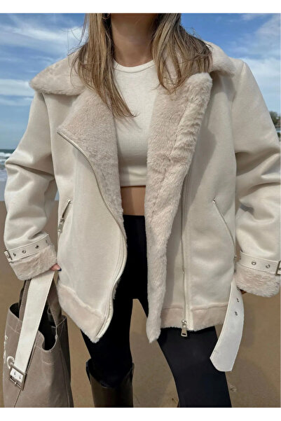 Ekim Store Thai Feather Rapit Biker Suede Coat