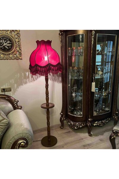 Genel Markalar Bordo Sehpalı Vintage Lambader 170x45cm