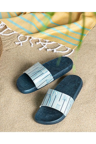 English Home Γυναικείες παντόφλες παραλίας Navy Blue Elegant Lines