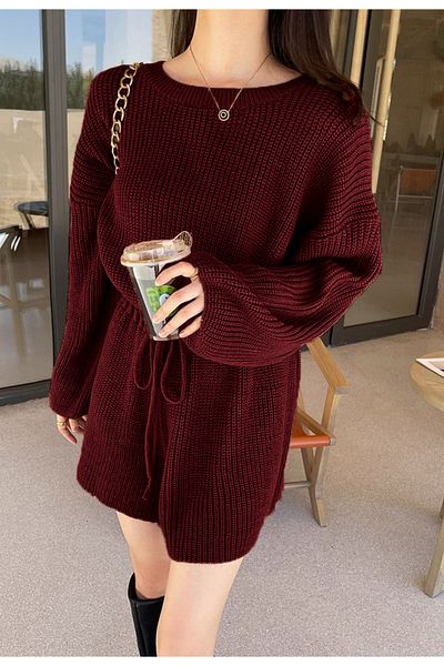 MAXXANA Shirred Low Sleeve Steel Knitted One Piece Knitwear Jumpsuit
