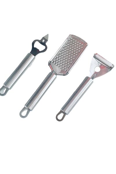 Kcrhome Triple Inox Set / Grater with Peeler- Opener and Handle