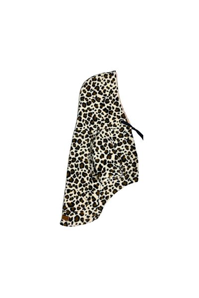 Patte Zone Large Breed Dog Fleece Hoodie Sweatshirt with Leopard Print -Kangaroo Pocket