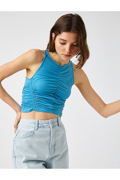 Koton Crop Cut Halter Neck Top - Drawstring