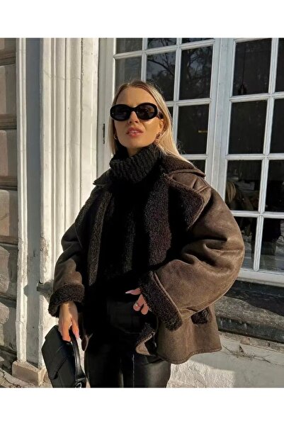 Ekim Store Shepherd Buttoned Plush Leather Coat