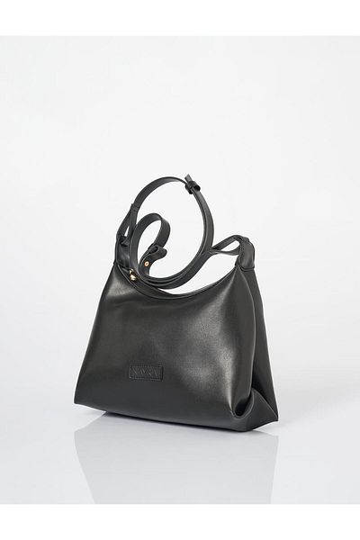 Kayra Geantă Hobo din piele artificială neagră