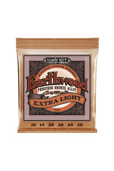 Ernie Ball P02150 - Earthwood Extra Light Phosphor Bronze Acoustic Guitar String.10-.50