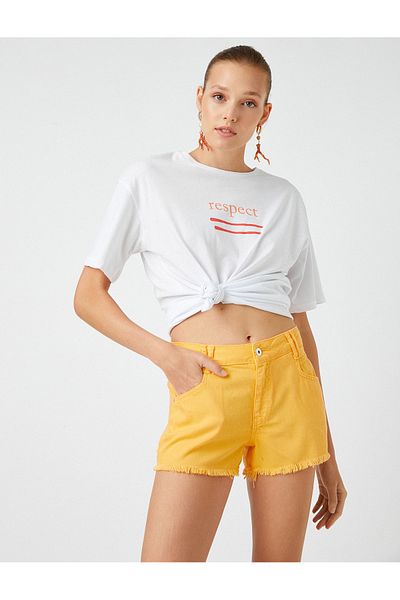 Koton Şahika Ercümen - X Denim Shorts with Pockets