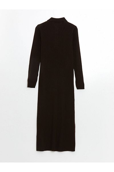 LC Waikiki Lcw Vision Brown Shirt Collar Women's Knitwear Dress