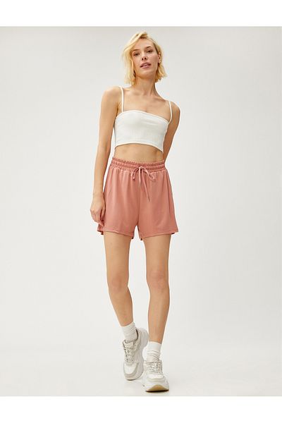 Koton Tie Waist Standard Dusty Rose Women's Shorts 3sak70005ek