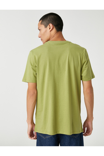 Koton Βασικό T-Shirt Space Printed Crew Neck Βαμβακερό κοντό μανίκι