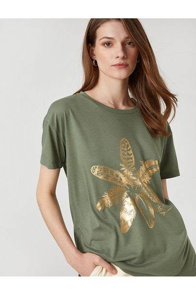 Koton Bright Printed T-Shirt Short Sleeve Crew Neck