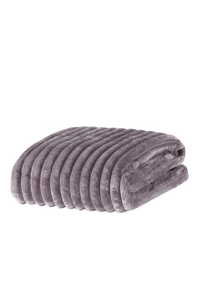 Puffy Pătură TV Sova Wellsoft - Mov cenușă