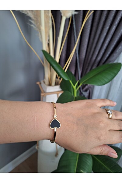 stainless steell مشبك حجري على شكل قلب أسود من الفولاذ