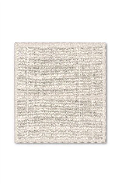 Bluenity Basic Grid Doğal Pamuklu 2'li Banyo Paspası 60x100 50x60 Cm - Ekru