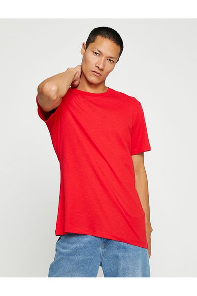 Koton Βασικό T-Shirt Slim Fit Crew Neck Βαμβακερό κοντό μανίκι