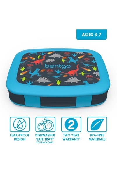 Bentgo 5 Compartment Children's Patterned Blessing Box - Dinosaur