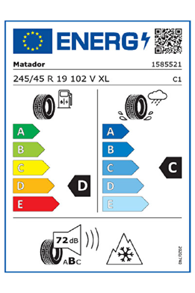 Matador 245/45r19 102v Xl Fr Mp93 Nordicca Oto Kış Lastiği (ÜRETİM YILI: 2023)