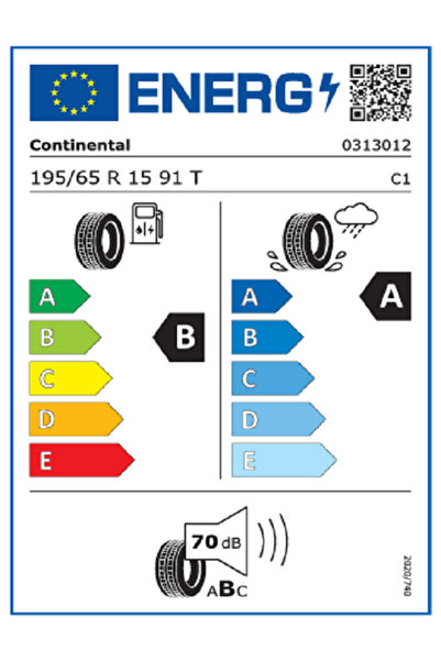 Continental 195/65R15 91T UltraContact 2024 Üretim Yaz Lastiği