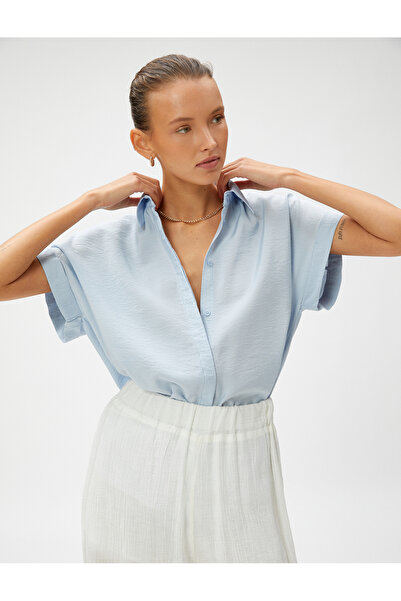 Koton Риза с къс ръкав и скрити копчета