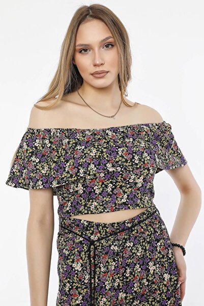 ALEXANDERGARDI Crop de damă violet cu volan