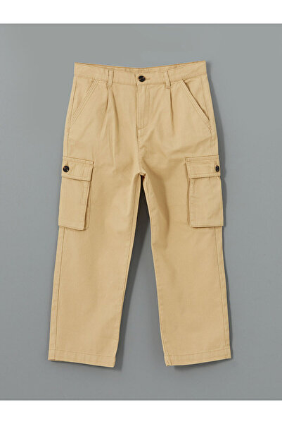 LC Waikiki Lcw Kids Beige Waist Adjustable Elastic Boys Cargo Pants