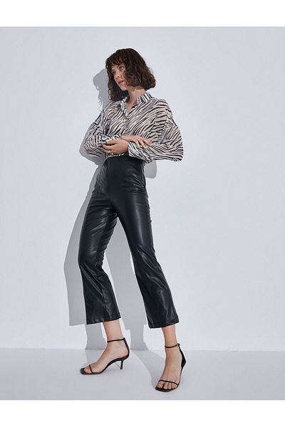 Koton Crop-Hose aus Kunstleder