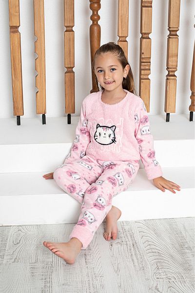 MAİBELLA Polar Kids Set Pink |   Soft and Warm Children's Winter Set