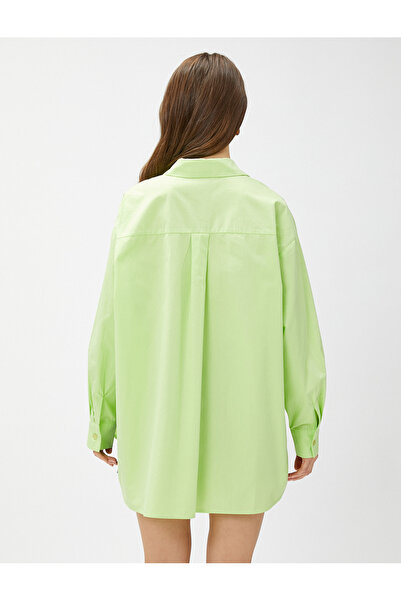 Koton Zöld női pamut ing - 3sak60011pw 786 szövött felsők