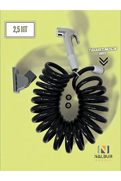 Nalbur Bakkal Taharet Matik Set 3/8 Girişli Patlamaz Spiral Hortum Başlık Wc ...