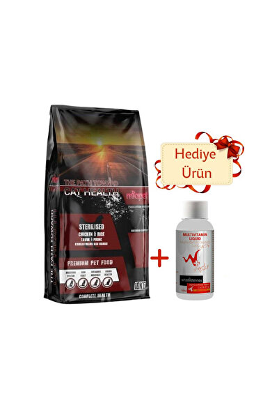 Miapet Tavuklu Kısırlaştırılmış Kedi Maması Sterilised Multivitamin Liquid 100 ml Hediyeli 10 Kg