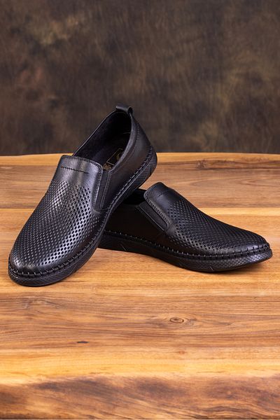 SELİN SOYLU Men's Genuine Leather Shoes, Casual Shoes, Summer Shoes, Loafers, Black2