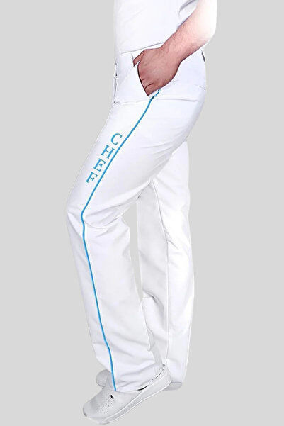 Üniformanya Παντελόνι Chef Cook, Παντελόνι Chef Embroidery, Λευκό παντελόνι C...