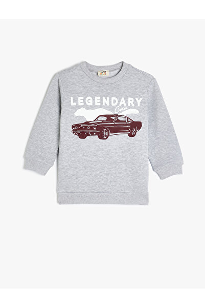 Koton Araba Baskılı Bisiklet Yaka Uzun Kollu Sweatshirt