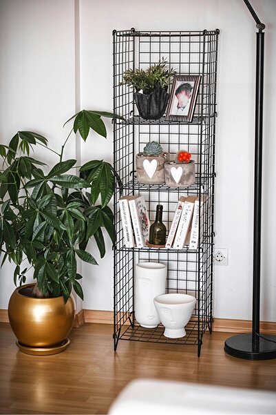 toprakhome Metal Tel Stand Çok Amaçlı 5 Raflı  Dekoratif Raf Portatif Kurulul...