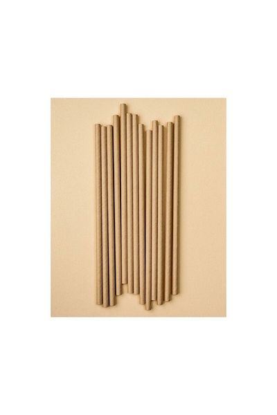 EFE PASTACILIK 19.5 cm Kraft Paper Straws - 25 Pieces