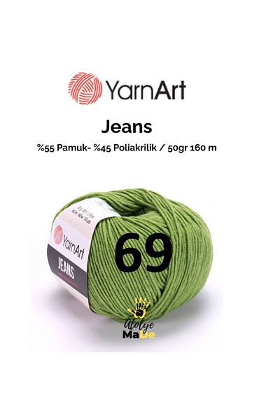 Yarnart Τζιν 69 Amugurimi Knitting Twine Baby Twine Μαλακό βαμβακερό σχοινί 55% βαμβάκι