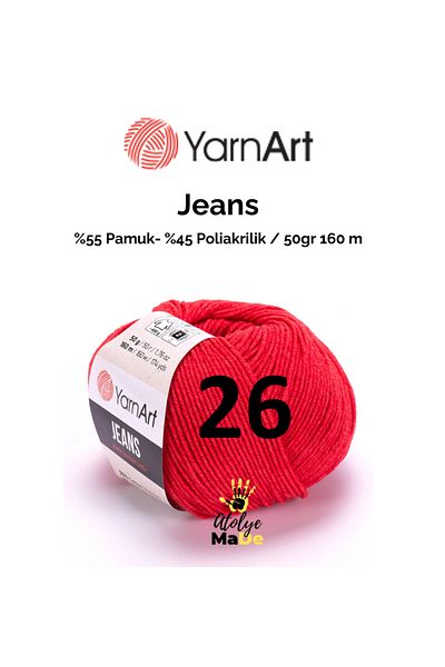 Yarnart 26 Μοντέλα Amugurumi Knitted Baby Jeans - Μαλακό βαμβάκι 55% βαμβακερό νήμα